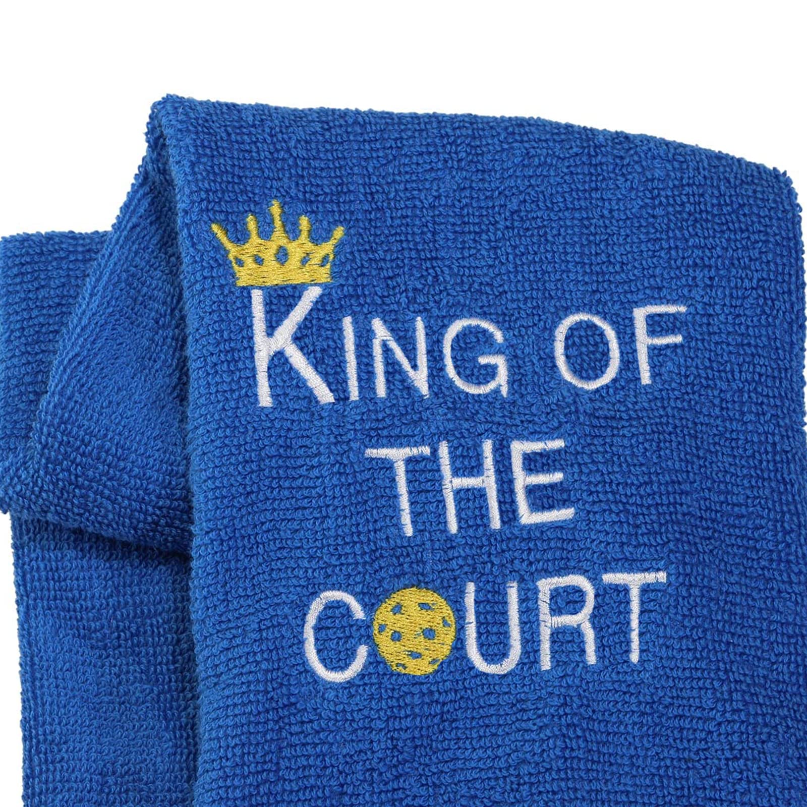 Premium Embroidered Pickleball Towel with Clip - Perfect Gift for Pickleball King & Queen - Court Essentials for Players - Great for Tournaments, Practice & Gym Use