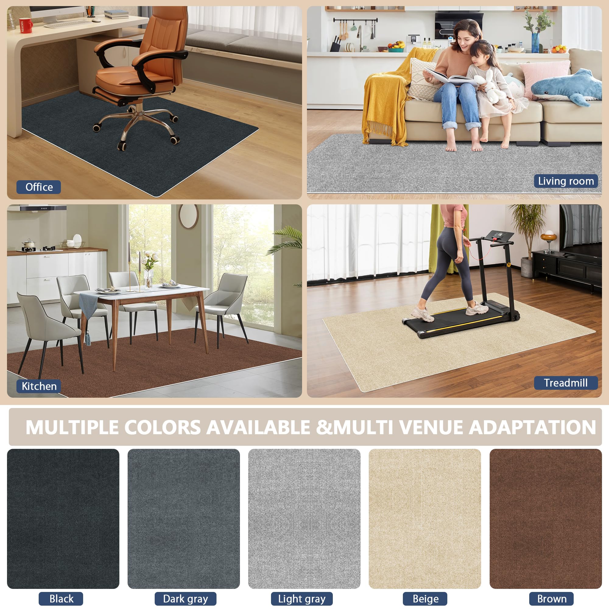 Premium Office Chair Mat for Hardwood & Tile Floors - 55