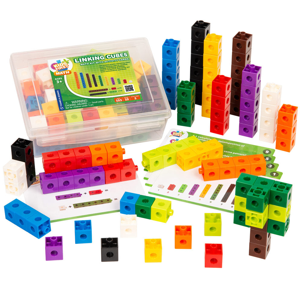 Kids First Math: Educational Linking Cubes Math Kit with Activity Cards for Early Learning & Homeschooling | Perfect for Classroom & Home Use