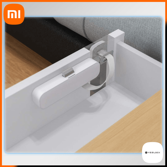 Xiaomi Yeelock Fingerprint Drawer Lock - Smart Biometric Security for Home & Office - Secure Jewelry, Documents & Valuables in Bedroom, Closet or Filing Cabinet