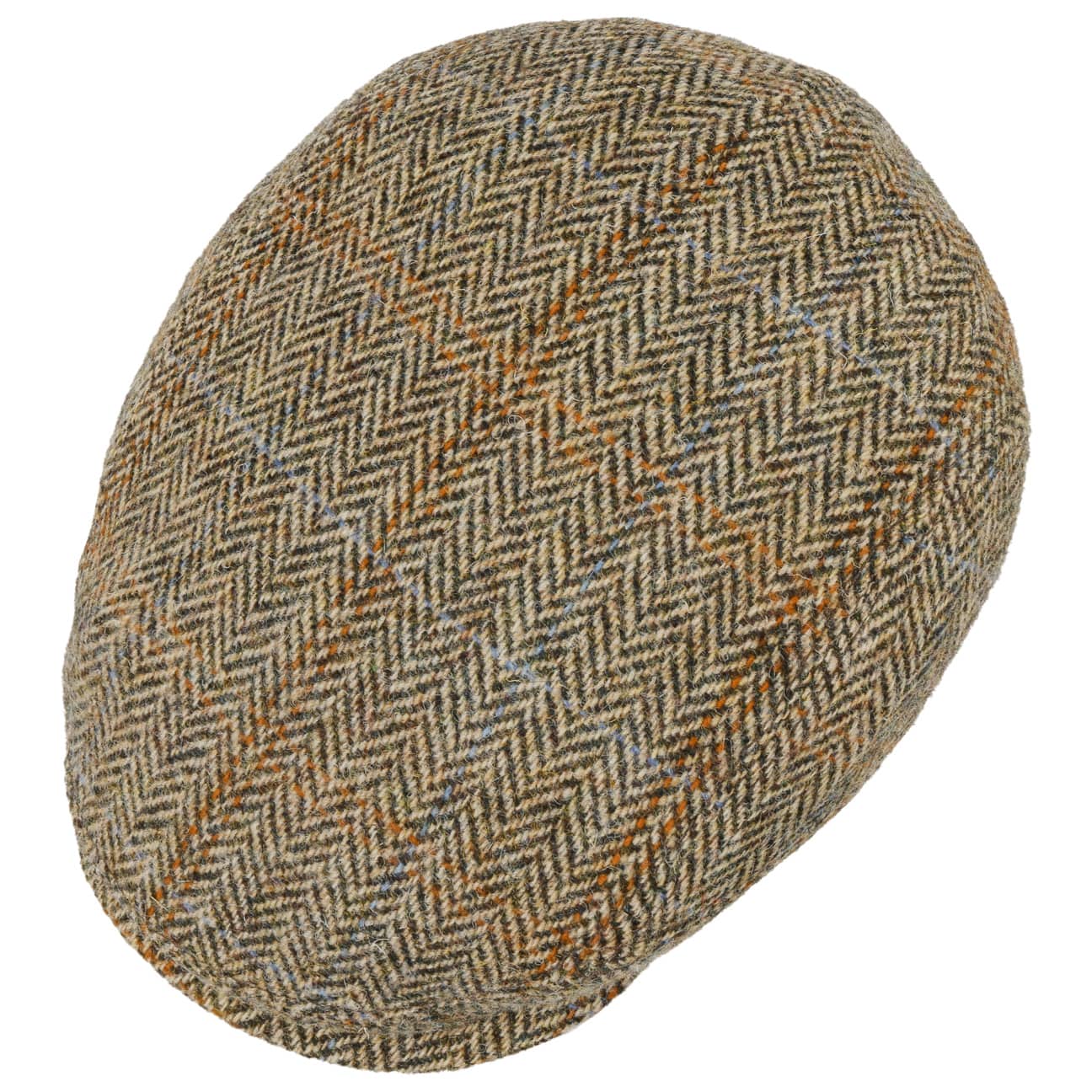 JJ Hats Men's Classic Driver Cap in Premium Harris Tweed - Stylish Vintage Flat Cap for Outdoor, Golf, and Casual Wear