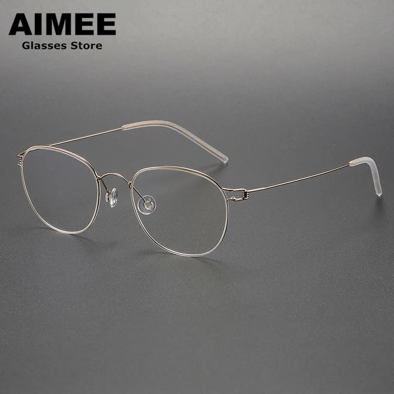 Stylish Unisex Full Rim Oval Round Screwless Titanium Eyeglasses Frame 2051 - Lightweight & Durable for Work, Reading & Daily Wear