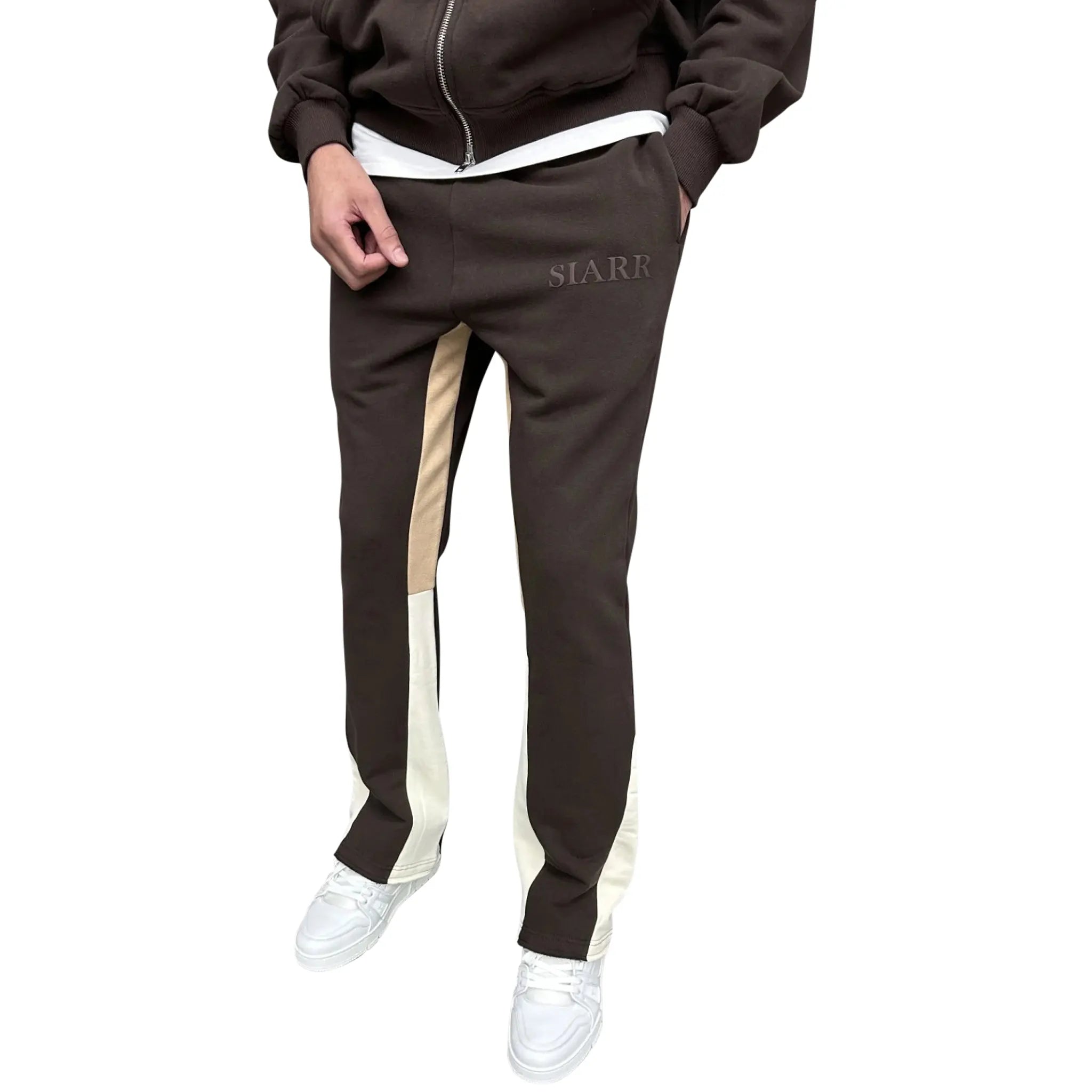 SIARR Women's Brown Flared Joggers - High Waisted Lounge Pants for Yoga, Running & Casual Wear