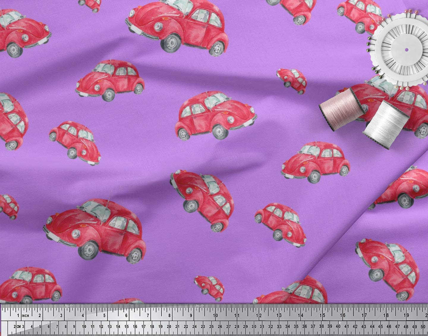 Soimoi Moss Georgette Purple Fabric by The Yard - 42