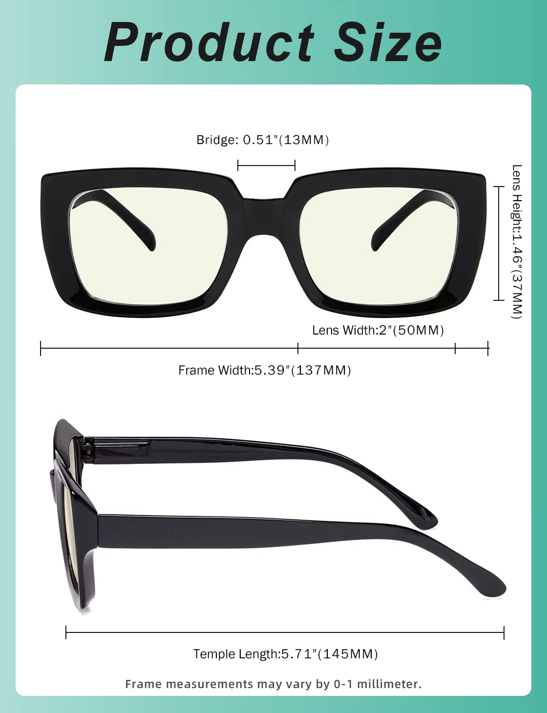 Eyekepper 4 Pack Blue Light Blocking Reading Glasses - Anti Glare Computer Glasses for Women & Men, Oversized Square Frame (0.00 Magnification) - Perfect for Office Work, Gaming & Screen Time