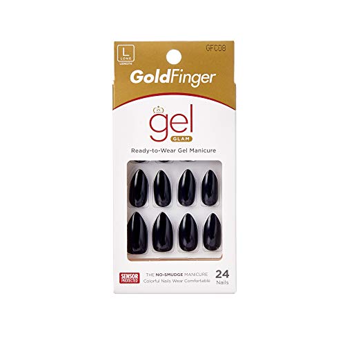 Gold Finger Full Cover Gel Nails - Ready to Wear Long Press on Nails for Manicure | Perfect for Parties, Weddings & Special Occasions