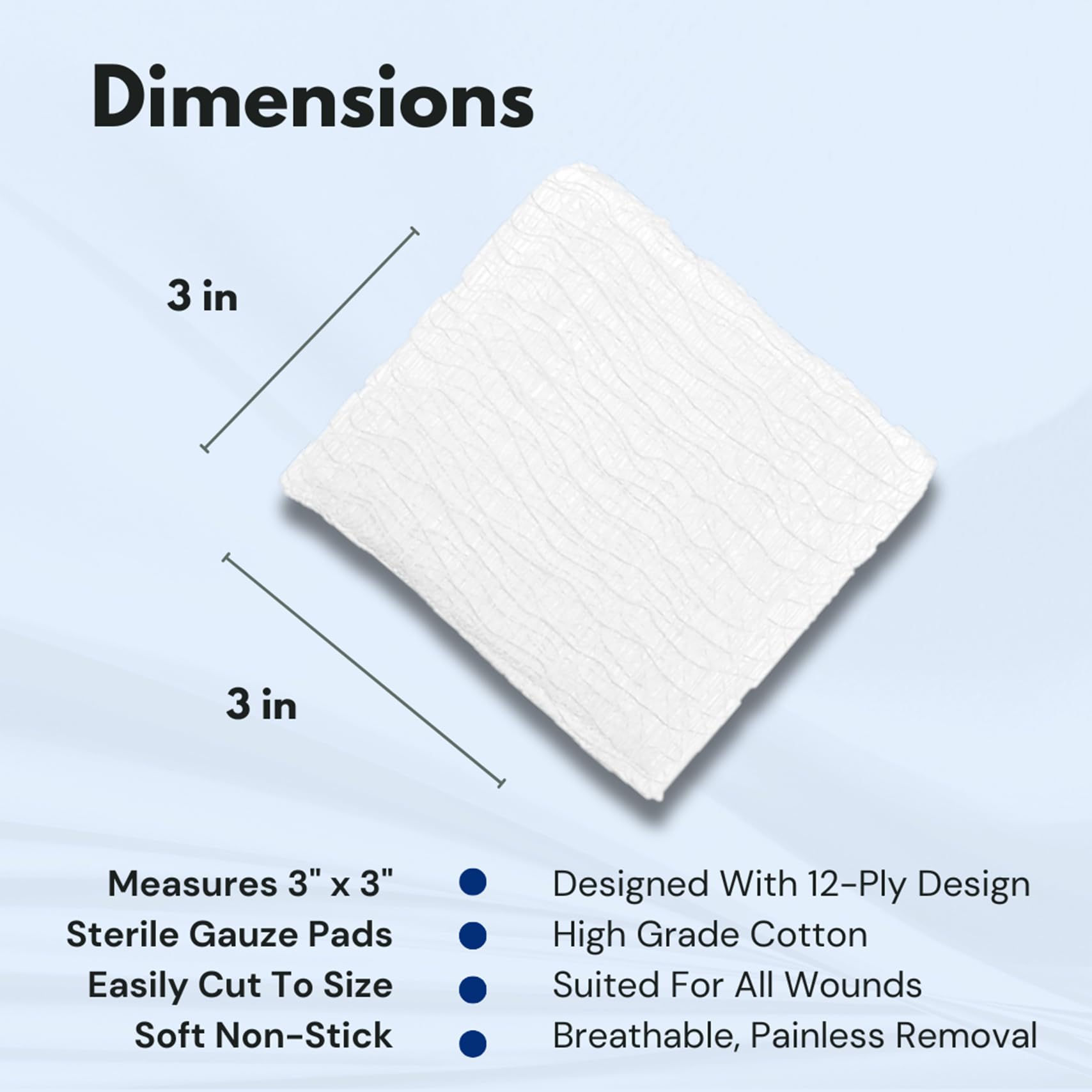 Dealmed 3x3 Inch Sterile Gauze Pads - 100 Count Individually Wrapped Medical Wound Dressing for First Aid, Emergency Care & Hospitals | Perfect for Cuts, Burns, Surgical Wounds & First Aid Kits (24-Pack Case)
