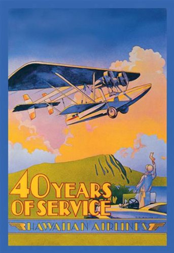 Hawaiian Airlines 40th Anniversary Peel & Stick Wall Decal - 24x36 Inch Removable Vinyl Sticker for Home, Office & Dorm Decor - Perfect for Aviation Enthusiasts & Travel Lovers
