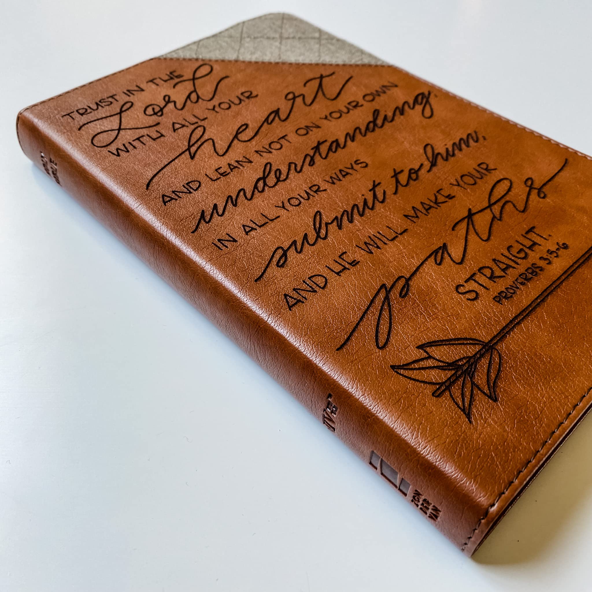 Hand Lettered & Laser Engraved Two-Tone NIV Bible - Premium Personalized Gift for Weddings, Baptisms, Graduations & Birthdays | Perfect for Religious Ceremonies, Daily Devotion & Special Occasions
