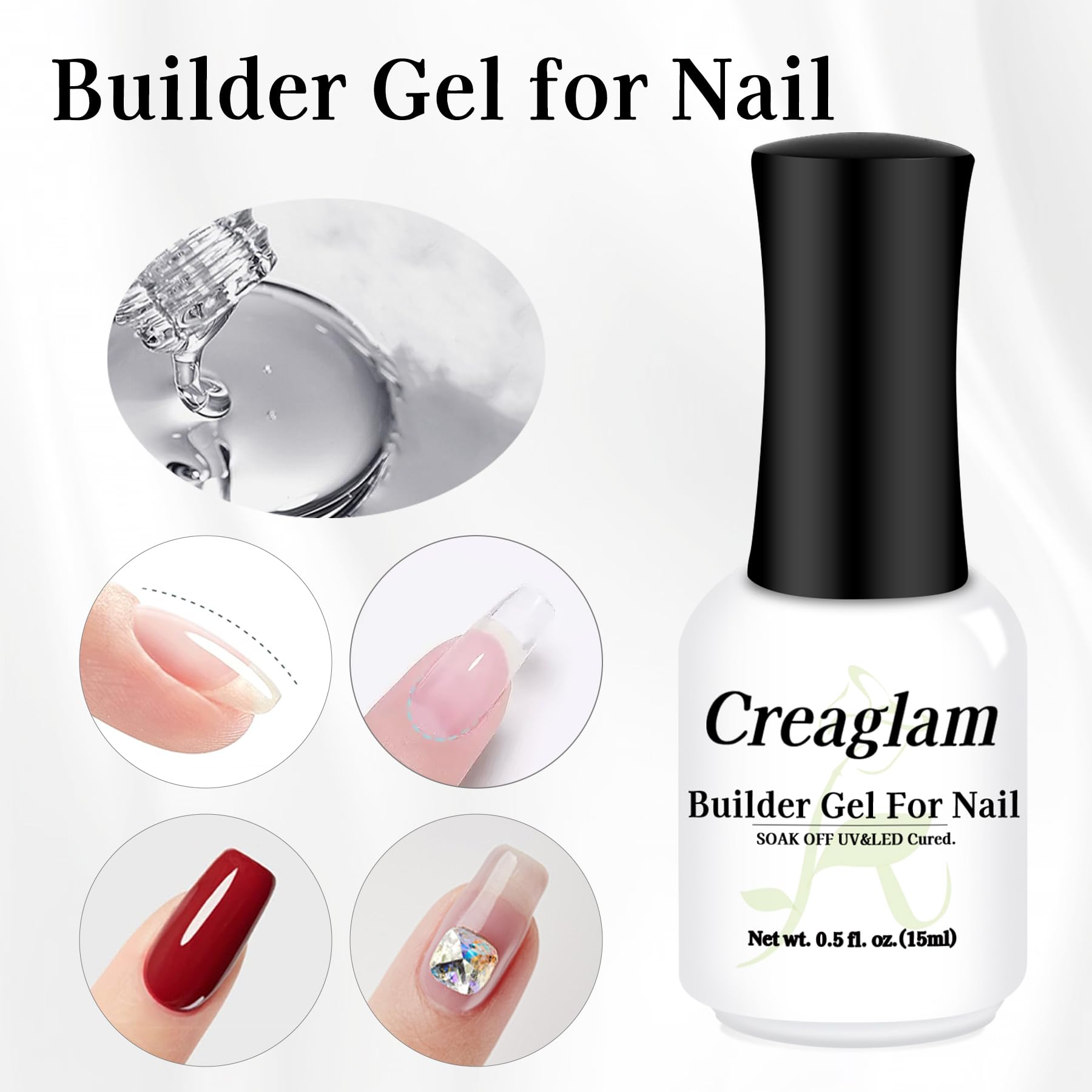 2Pcs 7-in-1 Clear Builder Nail Gel Set for Women - 15ml Fast DIY Nail Art Extension Strengthener | Home Manicure & Professional Nail Design | Perfect for Salon, Bridal, and Everyday Nail Care