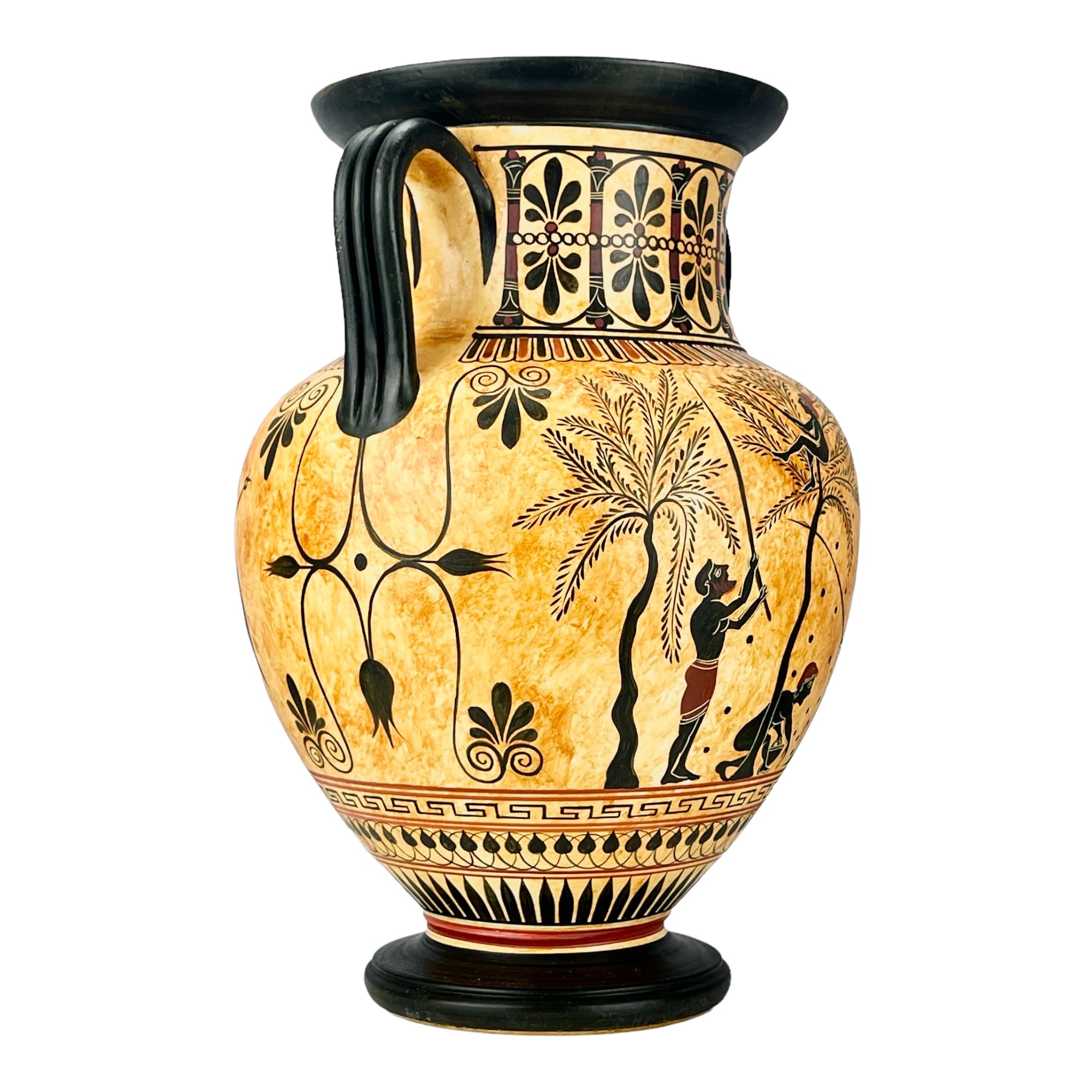 Ancient Greek Pottery Ceramic Vase - Amphora Olive Gathering Heracles Centaur Pholus Design | Handcrafted Art for Home Decor, Museum Replica & Greek Mythology Lovers