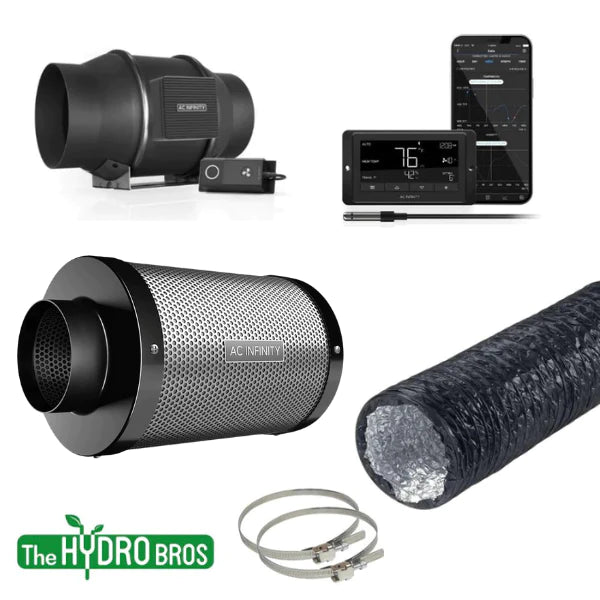 AC Infinity 6 Inch Inline Fan Duct Kit with UIS Smart Controller - High CFM Ventilation System for Grow Tents, Hydroponics & Indoor Gardening