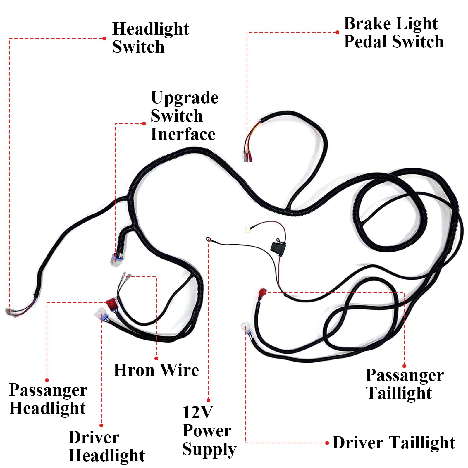 WonVon LED Upgrade Golf Cart Light Kit - Compatible with EZGO TXT 1996-2013 Gas & Electric Carts - 12V Street Legal LED Headlights, Taillights, Turn Signals & Brake Lights - Perfect for Night Driving & Golf Course Safety