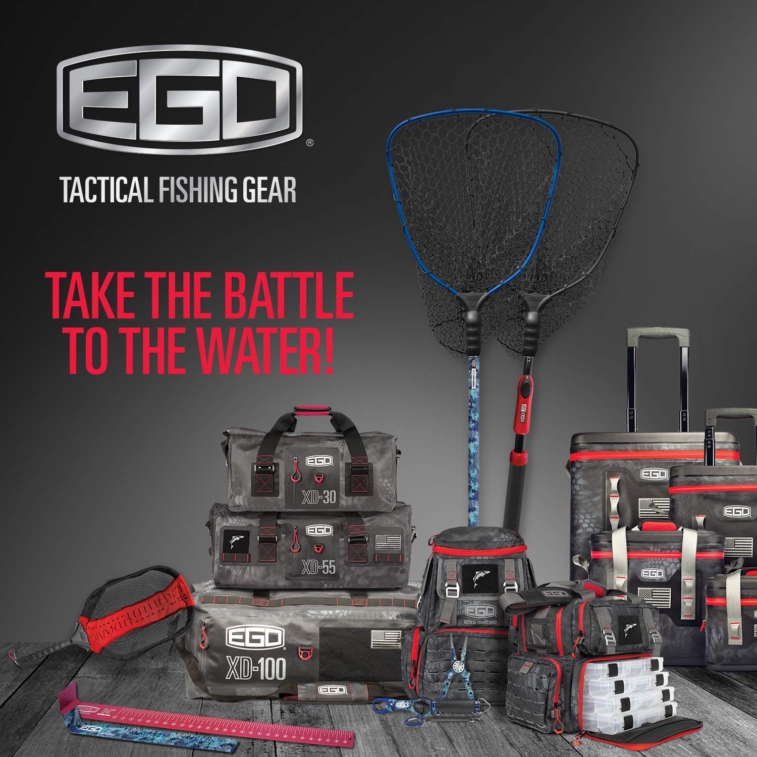 **EGO Kryptek Tactical Fishing Backpack – Water-Resistant 1000D Nylon Tackle Box with PVC Back, Multiple Storage Pockets & Laser-Cut MOLLE Loops – Includes 4 Tackle Trays – Perfect for Outdoor Fishing, Camping & Hiking Adventures**