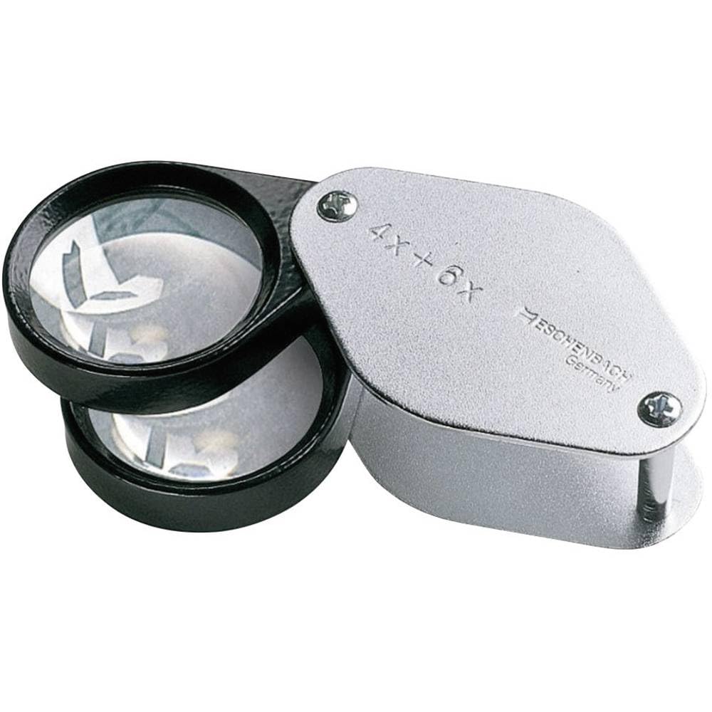 Eschenbach 1187 Folding Magnifying Glass with 4x, 6x, 10x Magnification - 27mm Lens Diameter - Perfect for Reading, Jewelry Inspection & Hobby Crafts