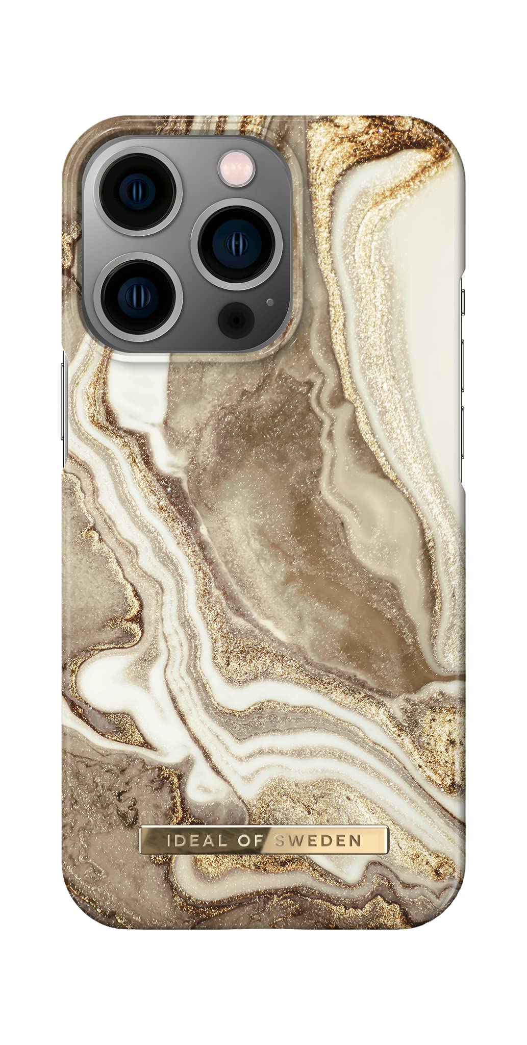 Premium iPhone 13 Pro Case with Microfiber Lining - Qi Wireless Charging Compatible Golden Sand Marble Phone Cover | Slim Protective Case for Everyday Use, Work & Travel