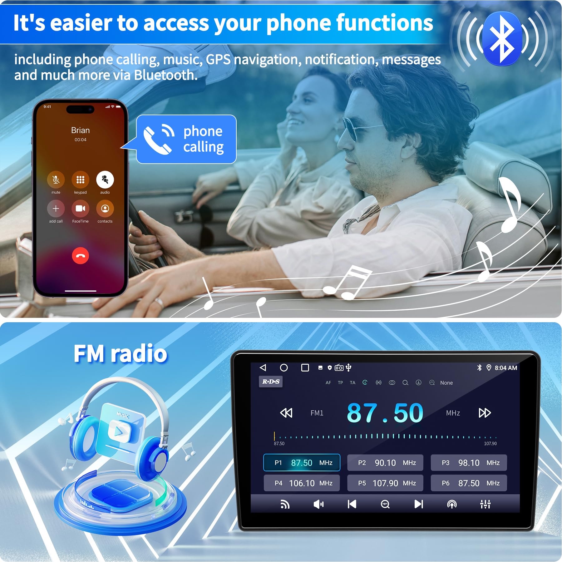 Jeep Wrangler JK Compass Grand Cherokee Dodge Ram 1500 Car Stereo - Android 12 OS 10