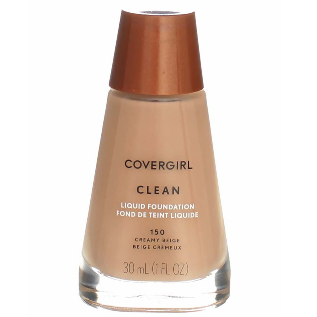 CoverGirl Clean Liquid Makeup Foundation - Creamy Beige 150 (1 oz, Pack of 4) | Oil-Free, Lightweight Formula for Flawless Coverage | Perfect for Daily Wear, Office & Special Occasions