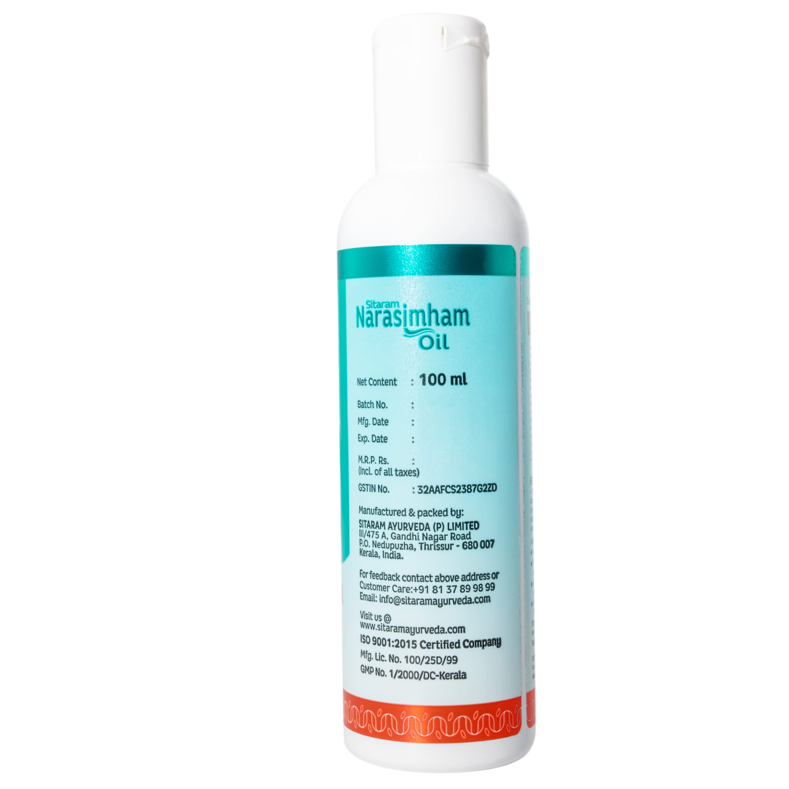 Sitaram Ayurveda Narasimham Herbal Hair Oil 100ml - Kerala Ayurvedic Hair Oil with Bhringraj & Amla for Strong, Long Hair Growth | Natural Hair Care Solution for Dry Scalp, Hair Fall & Dandruff | Perfect for Daily Hair Massage & Nourishment