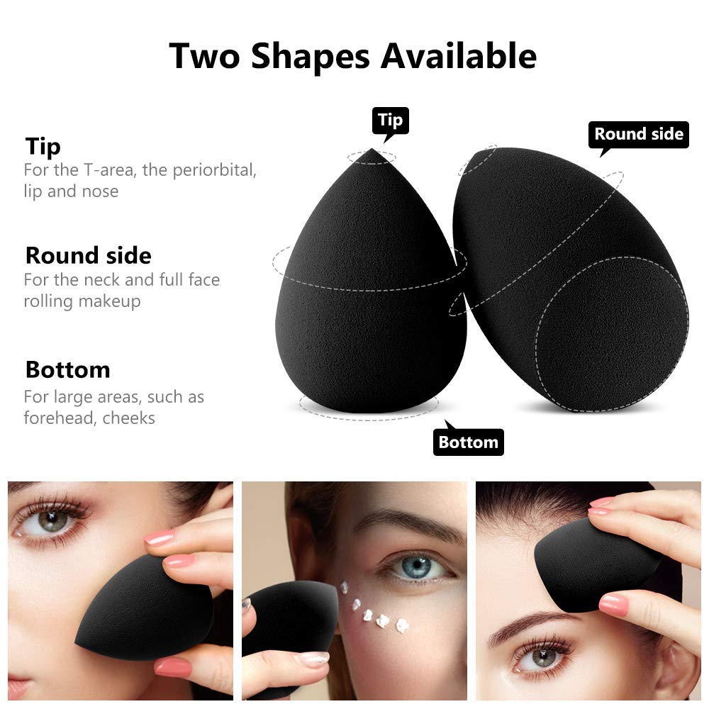 **Premium Beauty Blender Makeup Sponge Set – Latex-Free Foundation & Concealer Blending Sponge for Flawless Finish (Black) – Perfect for Professional Makeup & Everyday Use**