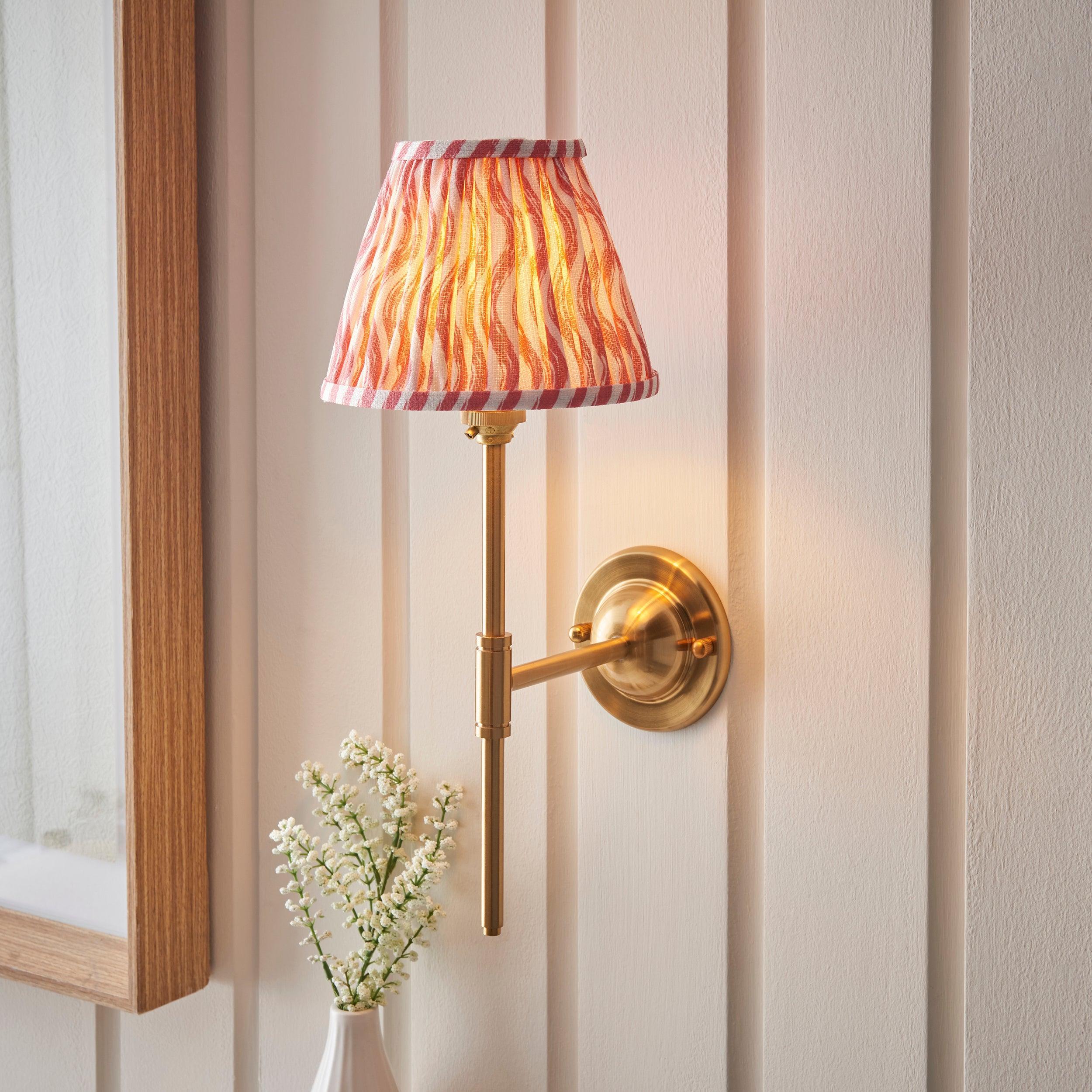 Brass Dome T Bar Wall Light with 16cm Shade - Vintage Industrial Ceiling Fixture for Living Room, Bedroom, or Entryway Lighting