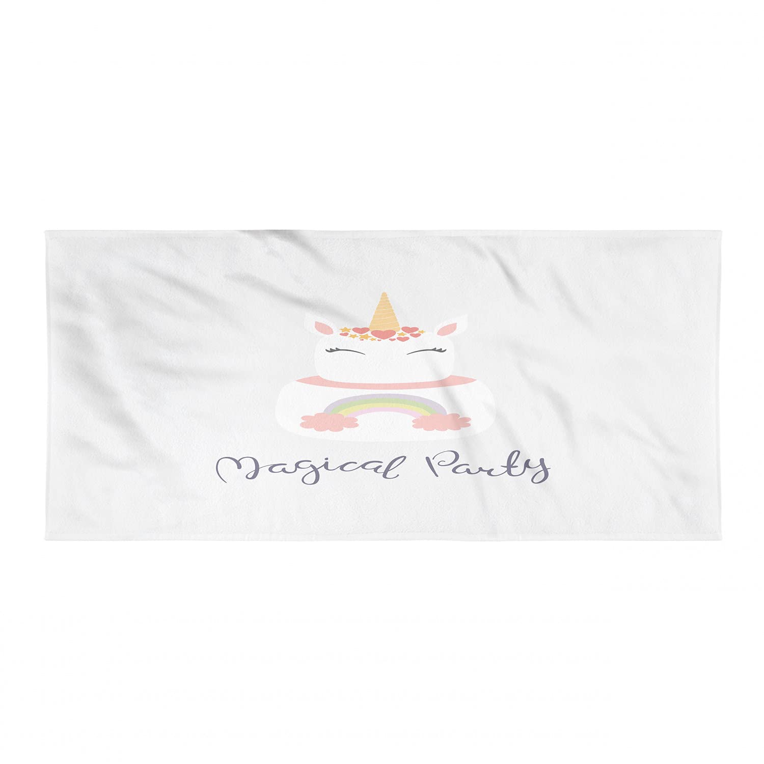 Ambesonne Unicorn Microfiber Travel Towel - Quick Dry, Ultra Soft & Compact - Lightweight Absorbent Backpacking Towel for Camping, Hiking, Beach, Gym & Outdoor Activities - Blush Pink & Multicolor Unicorn Design