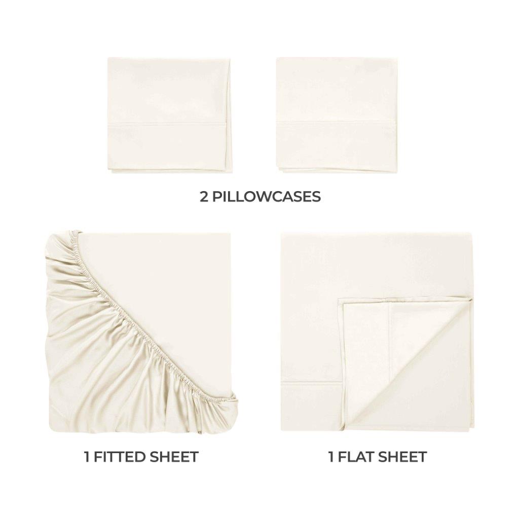 400 Thread Count Modal Beechwood Bed Sheet Set - Ultra Soft, Breathable & Deep Pocket Fitted - Perfect for Luxury Bedding & Comfortable Sleep