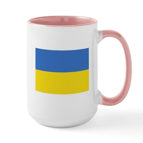 White/Pink Inside - Ukraine Flag Mugs