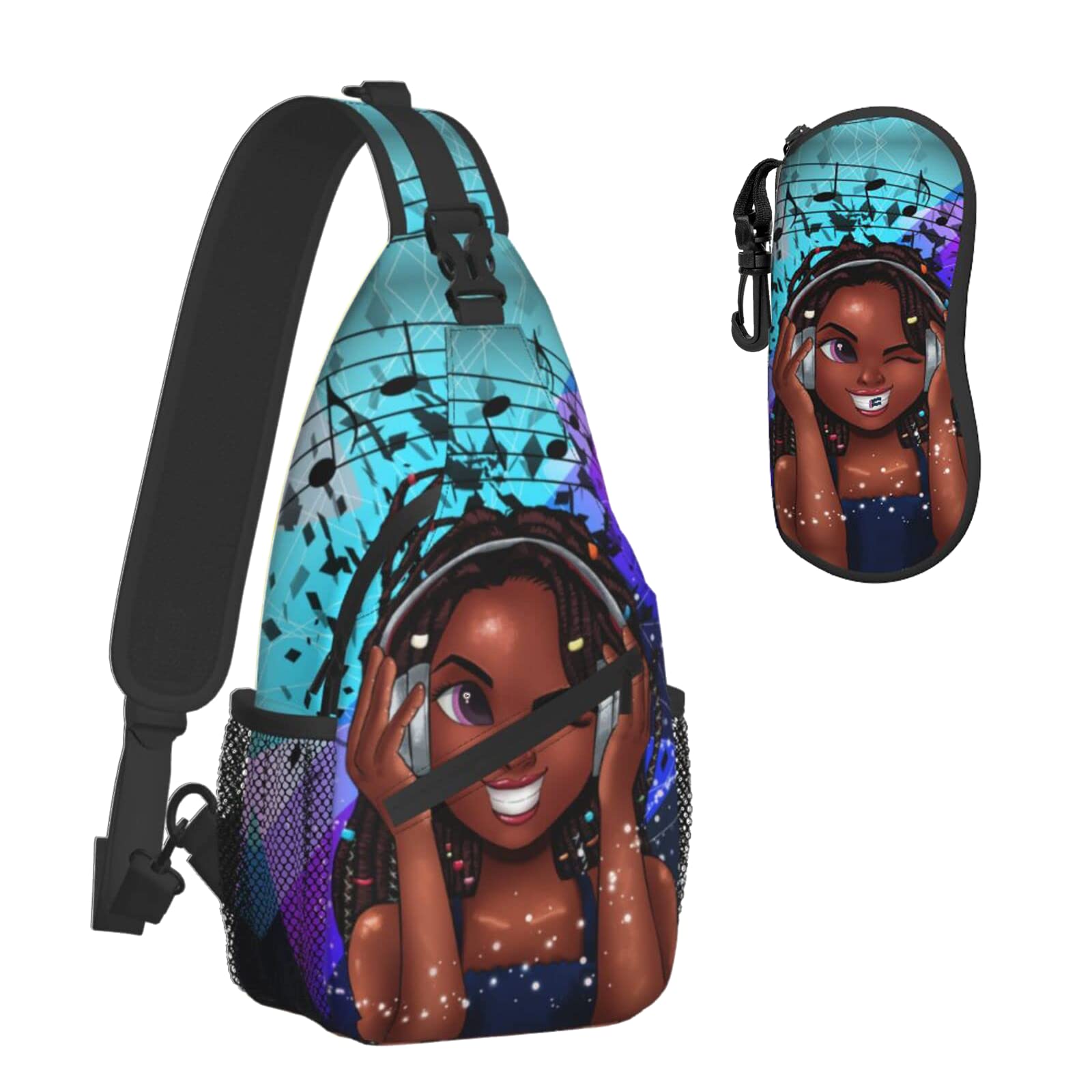 Women's Crossbody Sling Bag - Lightweight Chest Backpack for Travel, Hiking & Sports - Unisex Shoulder Daypack for Running, Climbing & Casual Use - Includes Glasses Case - Perfect for Outdoor Adventures, Gym & Daily Commute