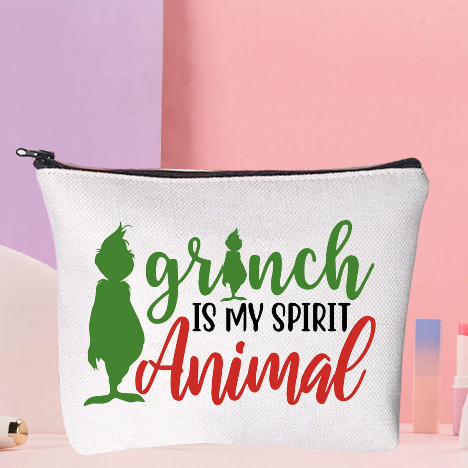 Green Monster Cosmetic Makeup Bag - Cute Doctor Cat Design Zipper Pouch for Monster Lovers | Perfect Gift for Fans, Travel & Daily Storage