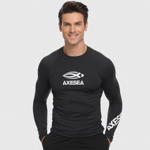 Men's UPF 50+ Long Sleeve Rash Guard Shirt - Sun Protection Swimwear for Surfing, Swimming & Outdoor Activities