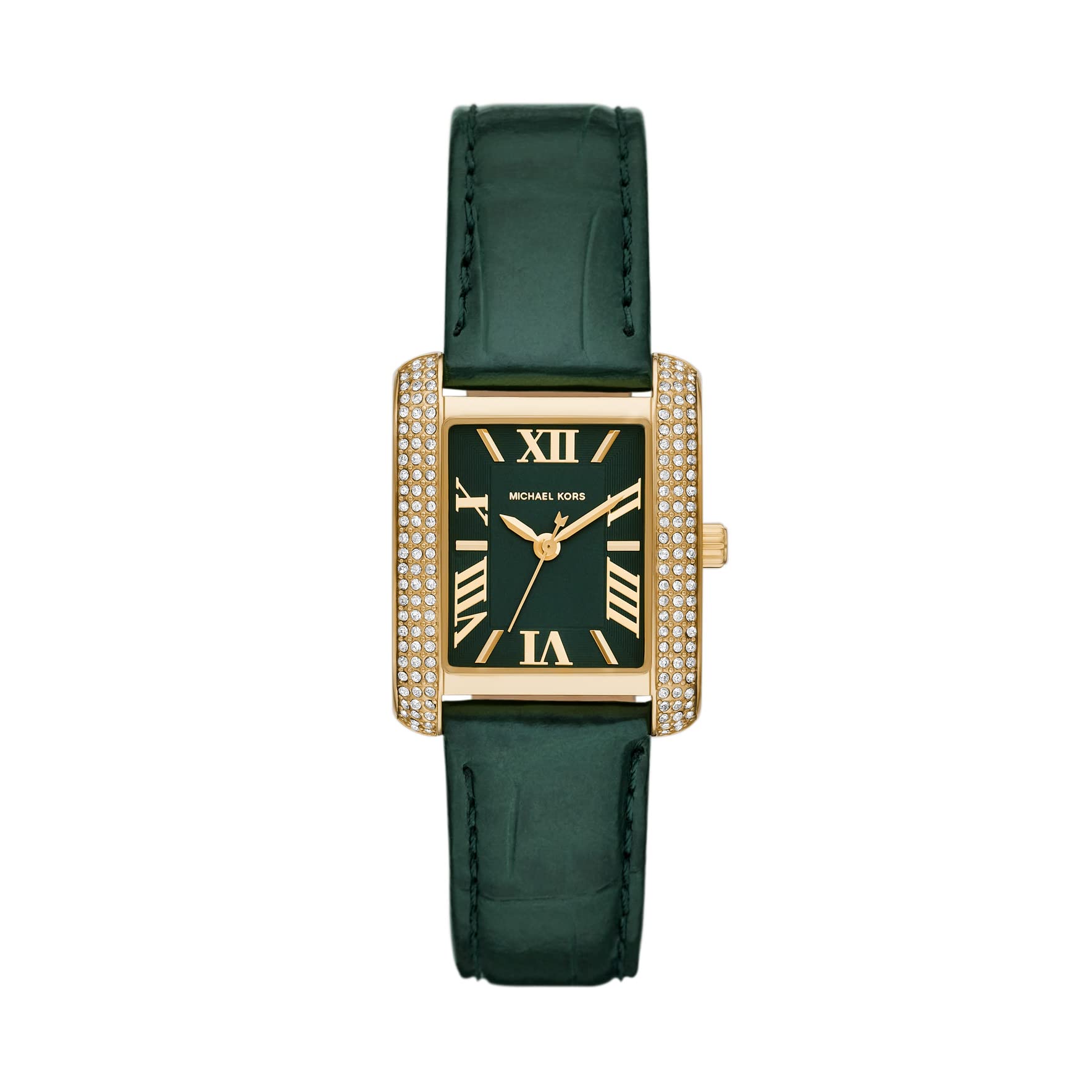 Michael Kors Emery Women's Watch - Stainless Steel Rectangular Watch with Interchangeable Leather/Steel Band | Elegant Dress Watch for Work, Parties & Everyday Wear