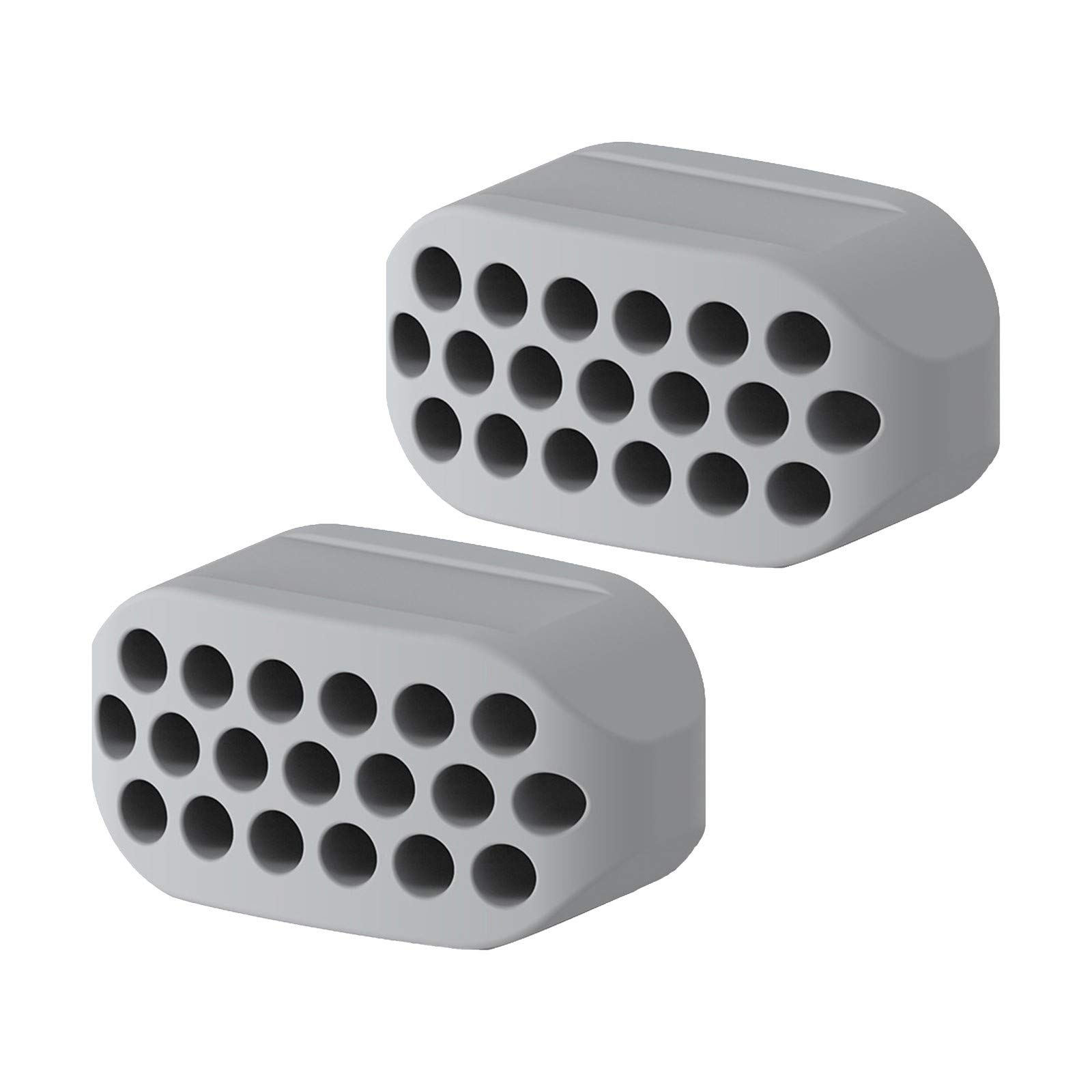 Kiosan 2-Pack Double Chin Reducer & Jawline Exerciser for Men & Women - Powerful Jaw Trainer for Firmer Skin & Youthful Appearance (Grey, One Size) - Perfect for Home Workouts, Office Breaks & Travel