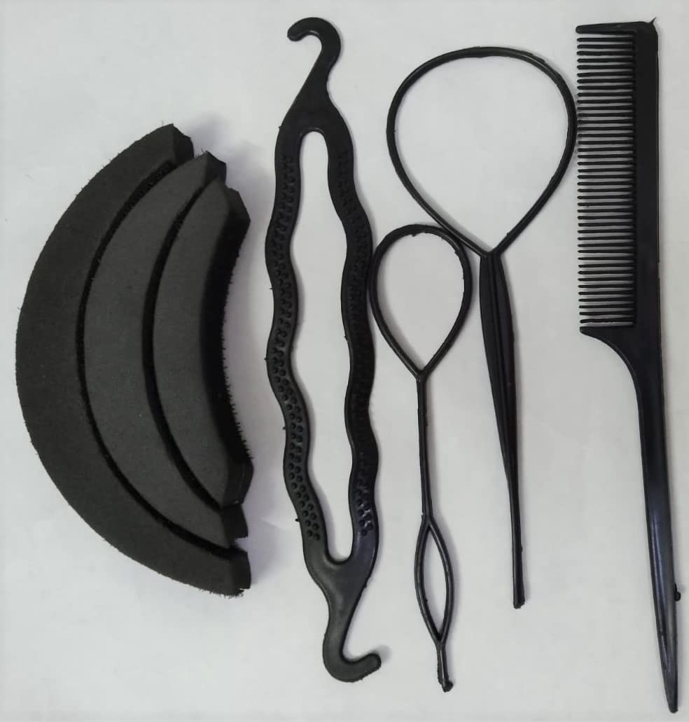 Ruchi 4-Piece Banana Hair Clip Set for Women - Black Hair Accessories for Ponytail, Bun & Updo Hairstyles - Perfect for Work, Party & Everyday Use