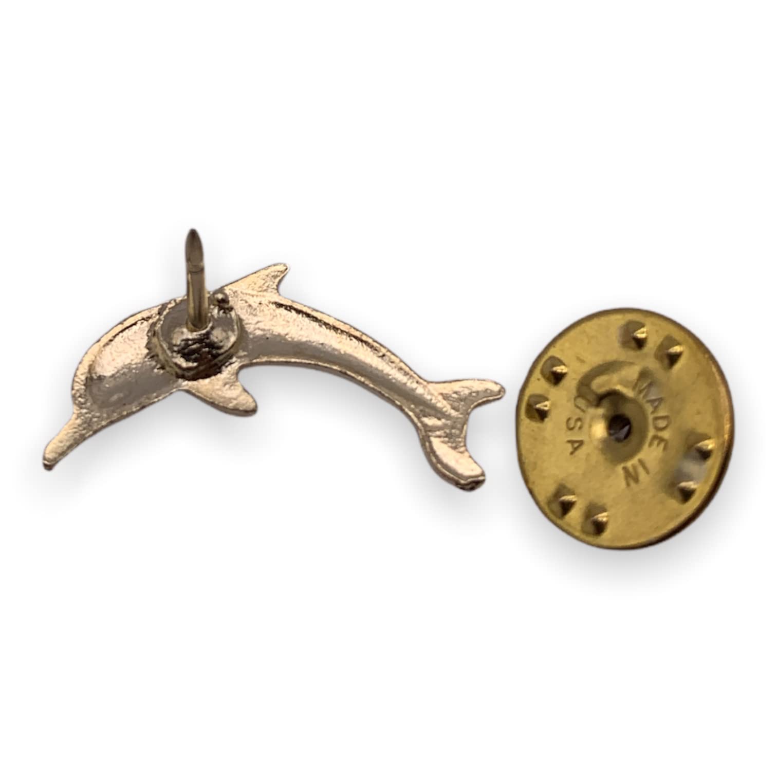 StockPins Gold Dolphin Lapel Pin – Handcrafted Animal Brooch for Jackets, Hats & Backpacks – Unique Gift for Dolphin Lovers & Sports Fans – Perfect for Casual Wear, Office Attire & Outdoor Adventures
