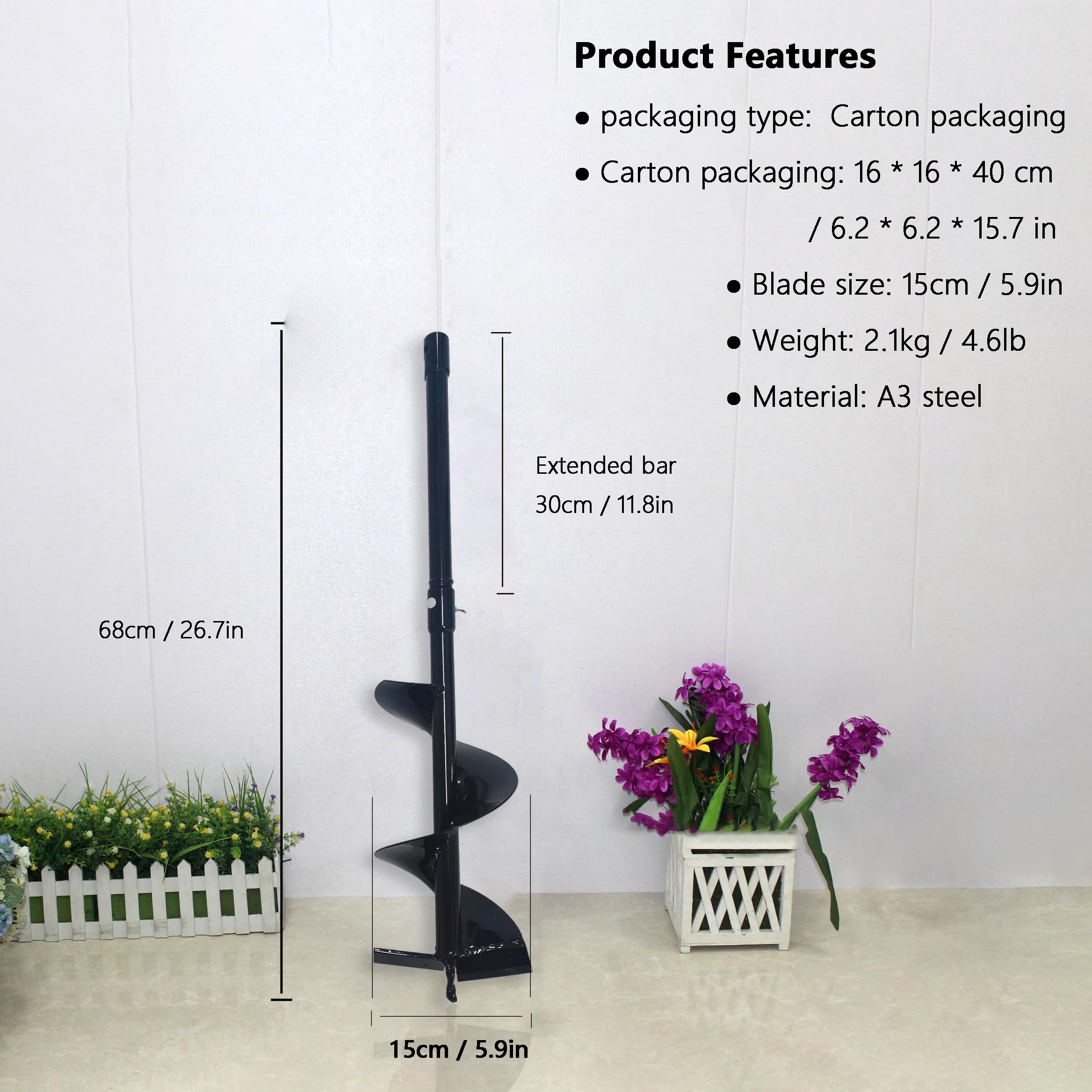 Compost Stirring Tool & Compost Turner - 26.7 Inch Compost Mixing Bar with Adapter for Outdoor Compost Bins & Tumblers | Heavy Duty Compost Aerator for Faster Decomposition | Perfect for Organic Gardening & Backyard Composting