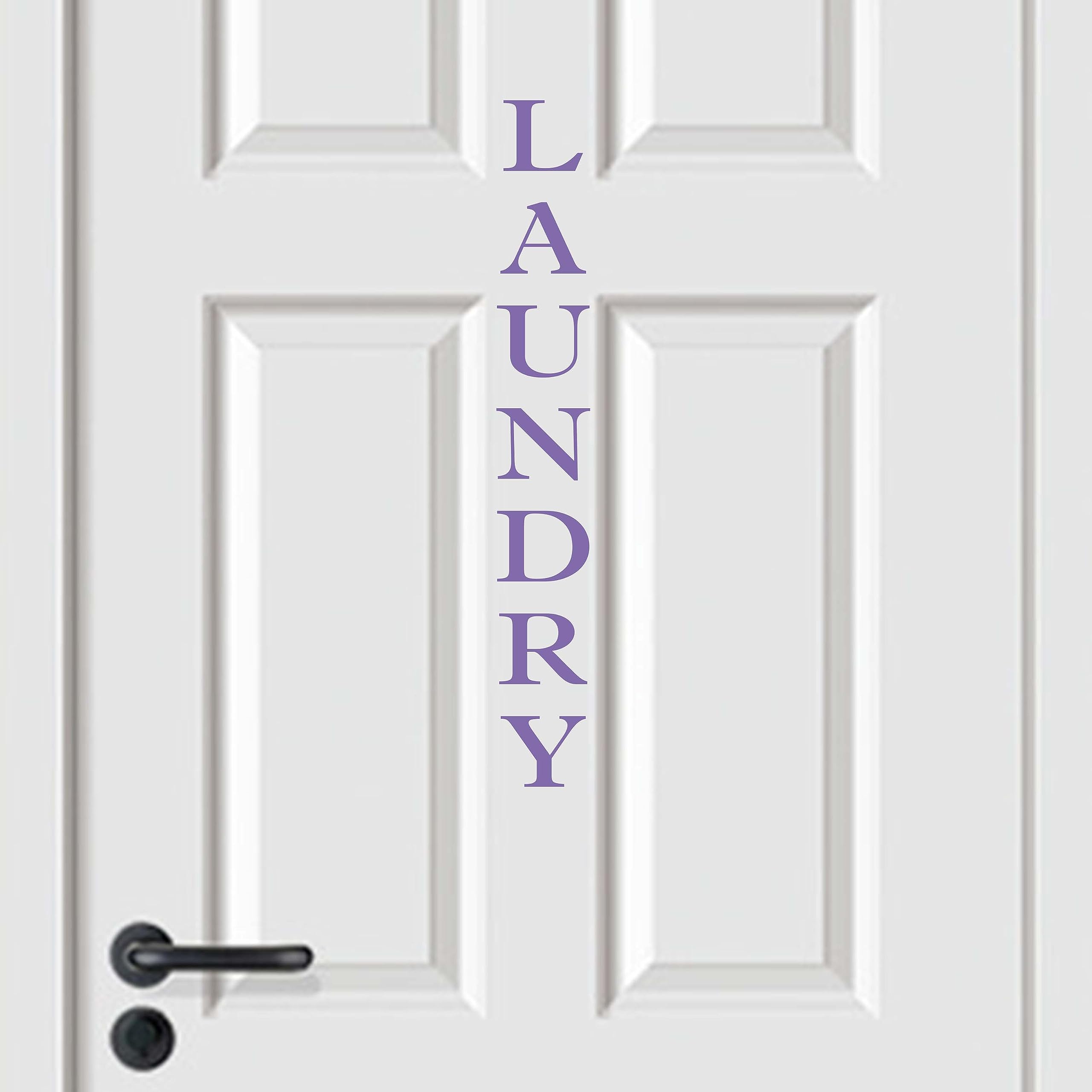 Laundry Room Wall Decal Sticker - Removable Vinyl Door Decor for Laundry Room - Made in USA - Violet Floral Design - Perfect for Home, Apartment & Laundry Room Organization
