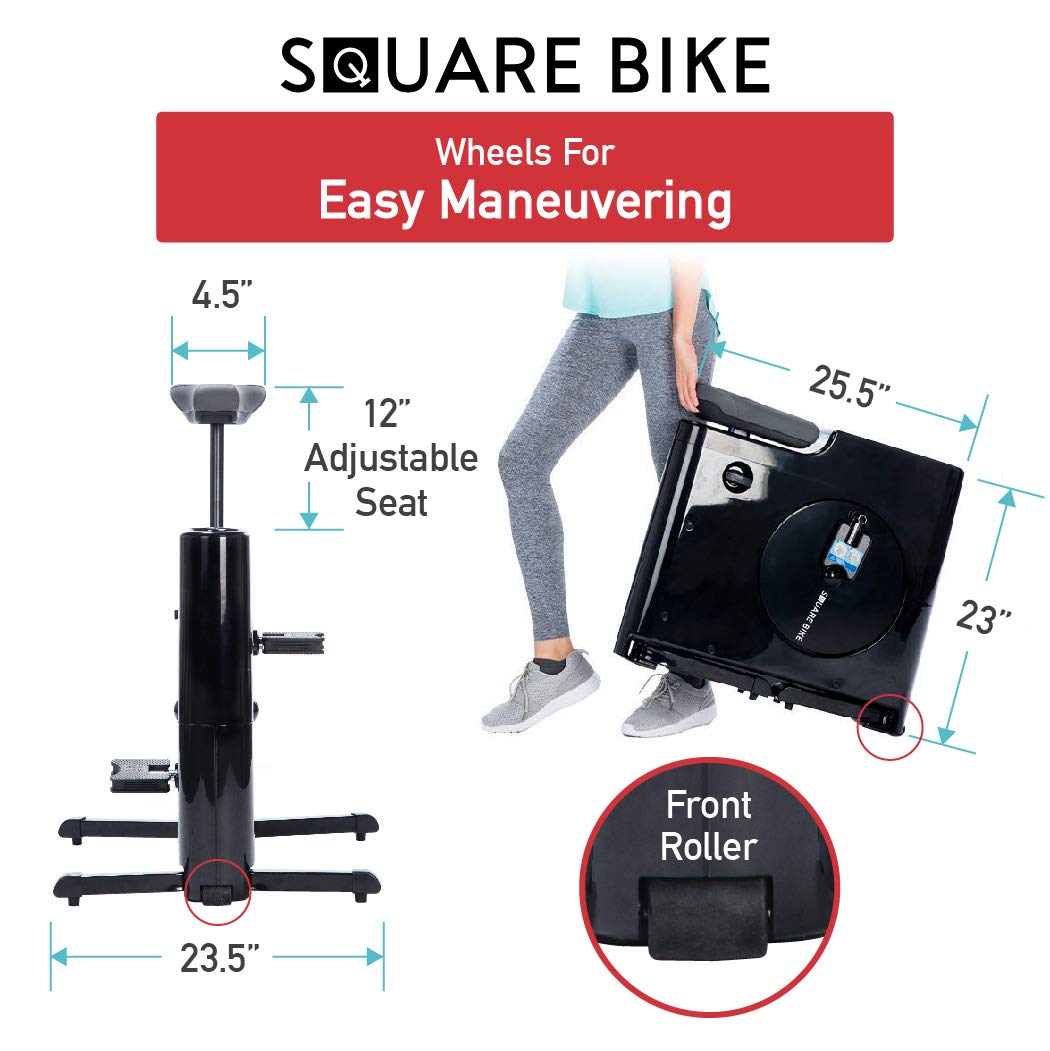 Daiwa Felicity Compact Magnetic Exercise Bike - 8 Resistance Levels, Quiet Stationary Bike for Home & Office, Under Desk Cycling for Workouts & Fitness - Perfect for Small Spaces & Indoor Cardio Training (Black)