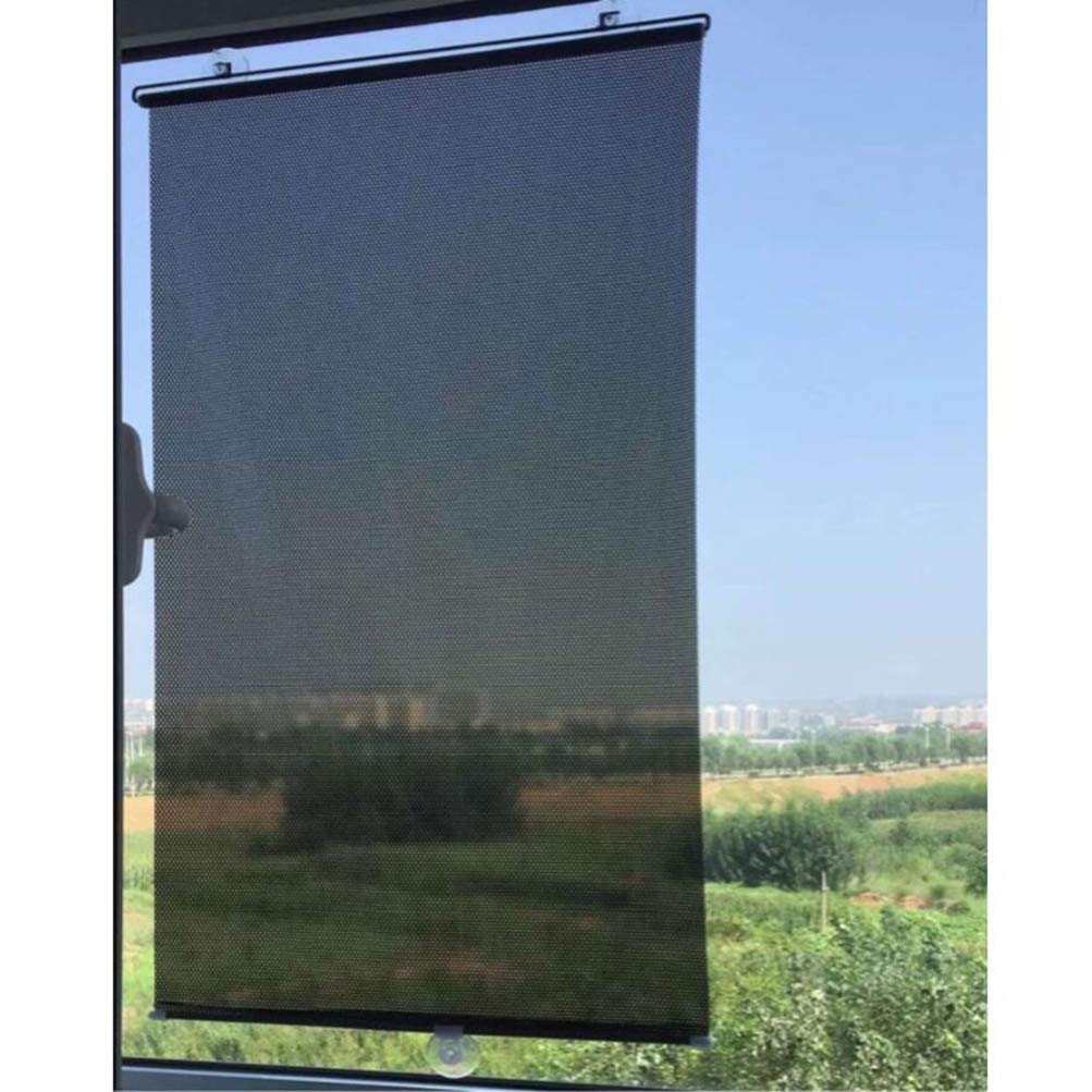 FOMIYES Blackout Roller Shade with Suction Cups - Cordless Retractable Window Blind for Balcony, Child-Safe Sunshade | No-Drill Installation, UV Protection & Privacy for Home, Office, Nursery
