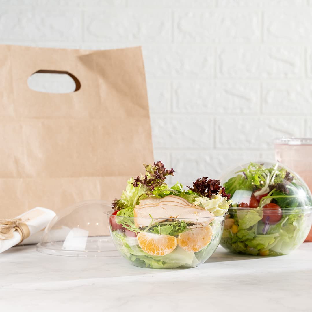 50-Pack Thermo Tek 21oz Clear Plastic Salad Containers with Airtight Dome Lids | Disposable Food Storage Bowls | Lightweight & Leakproof | Keep Salads & Meals Fresh | Perfect for Meal Prep, Takeout, Restaurants & Catering