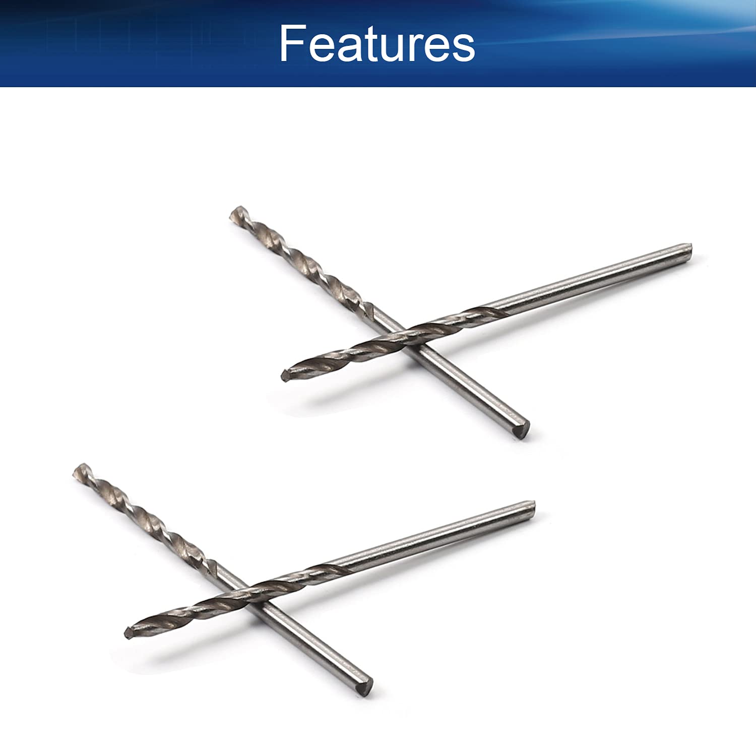 Auniwaig 2.3mm HSS Twist Drill Bit Set - 10pcs High Speed Steel Straight Shank Jobber Drill Bits for Steel, Aluminum Alloy - Perfect for Metalworking, Woodworking & DIY Projects