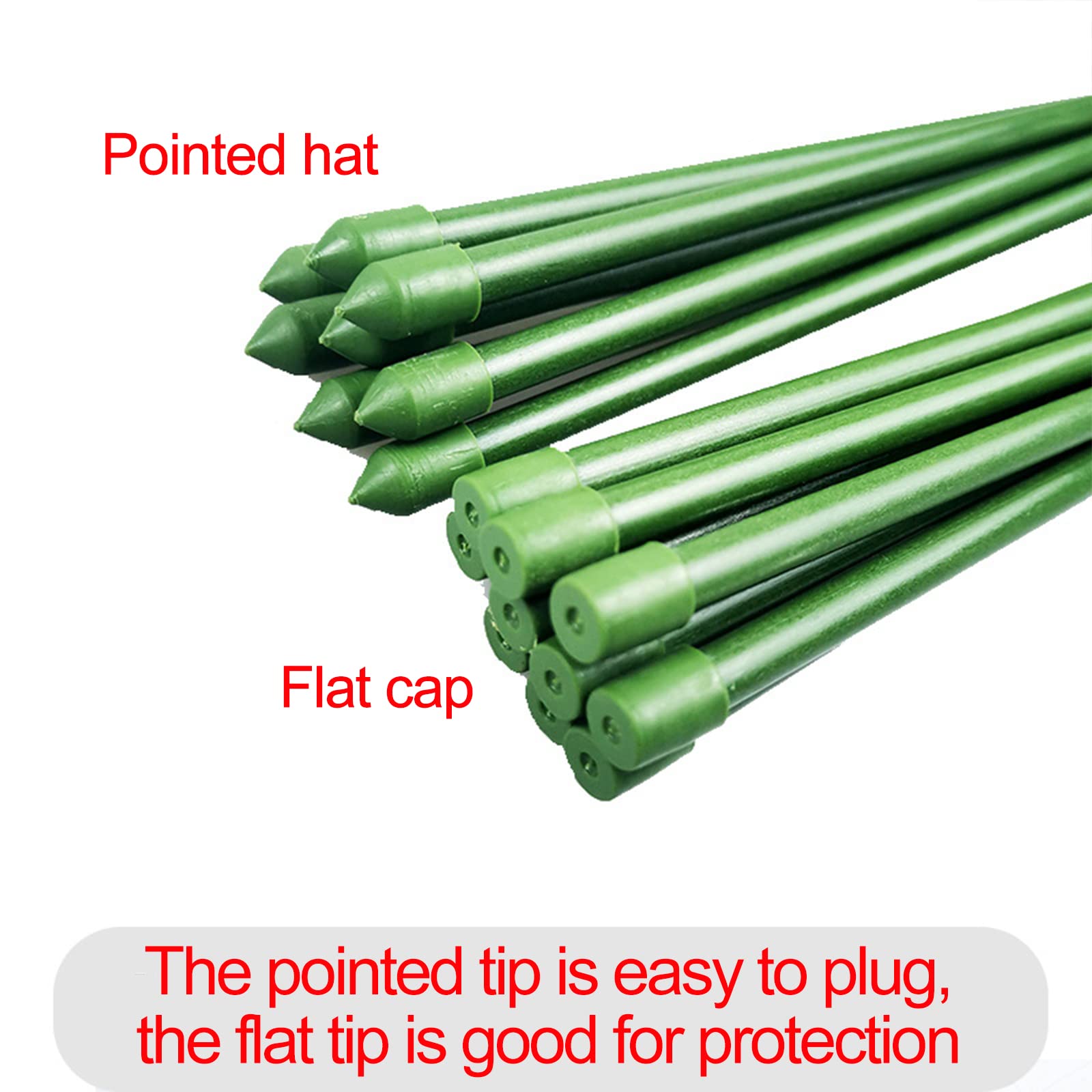20 PCS Heavy Duty 18 Inch Garden Stakes - Sturdy Plastic Green Coated Plant Supports for Outdoor Gardening, Flowers, Vegetables & Home Decor | Perfect for Tomato, Vine & Climbing Plants Support