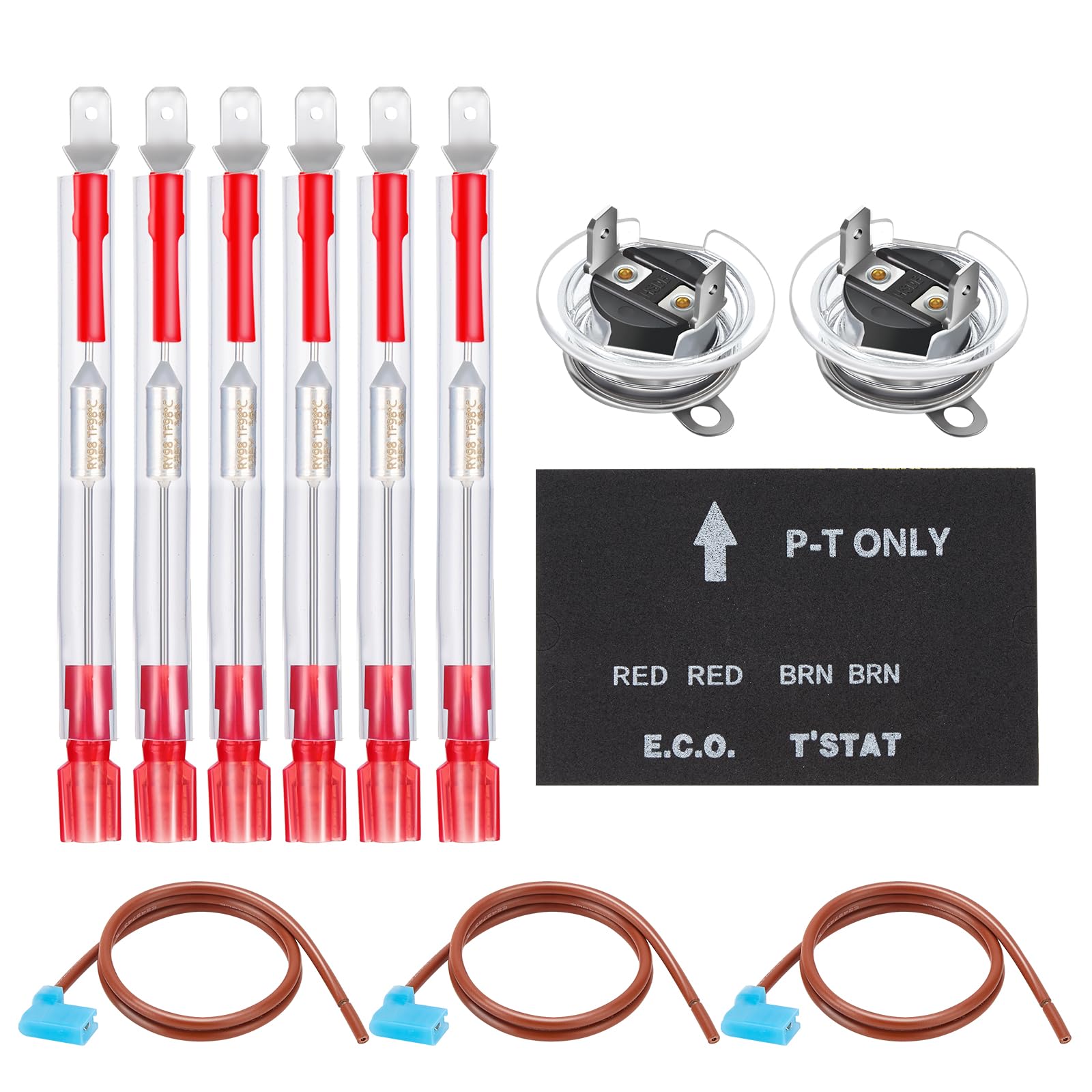 WELSPO RV Water Heater Thermal Cutoff Kit with ECO Thermostat Assembly - UL Listed Replacement for Atwood 91447 & 93866-RV (6-Piece Set) - Perfect for RV Water Heater Repair & Maintenance