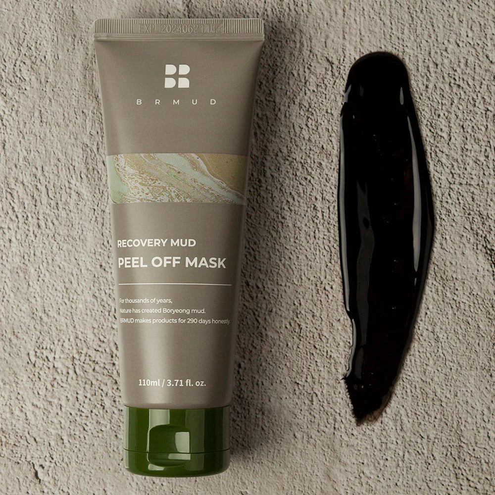 BRMUD Detoxifying Recovery Mud Peel Off Mask - 110ml | Deep Cleansing & Pore Minimizing Face Mask for Glowing Skin | Perfect for Spa Nights & Self-Care Routines