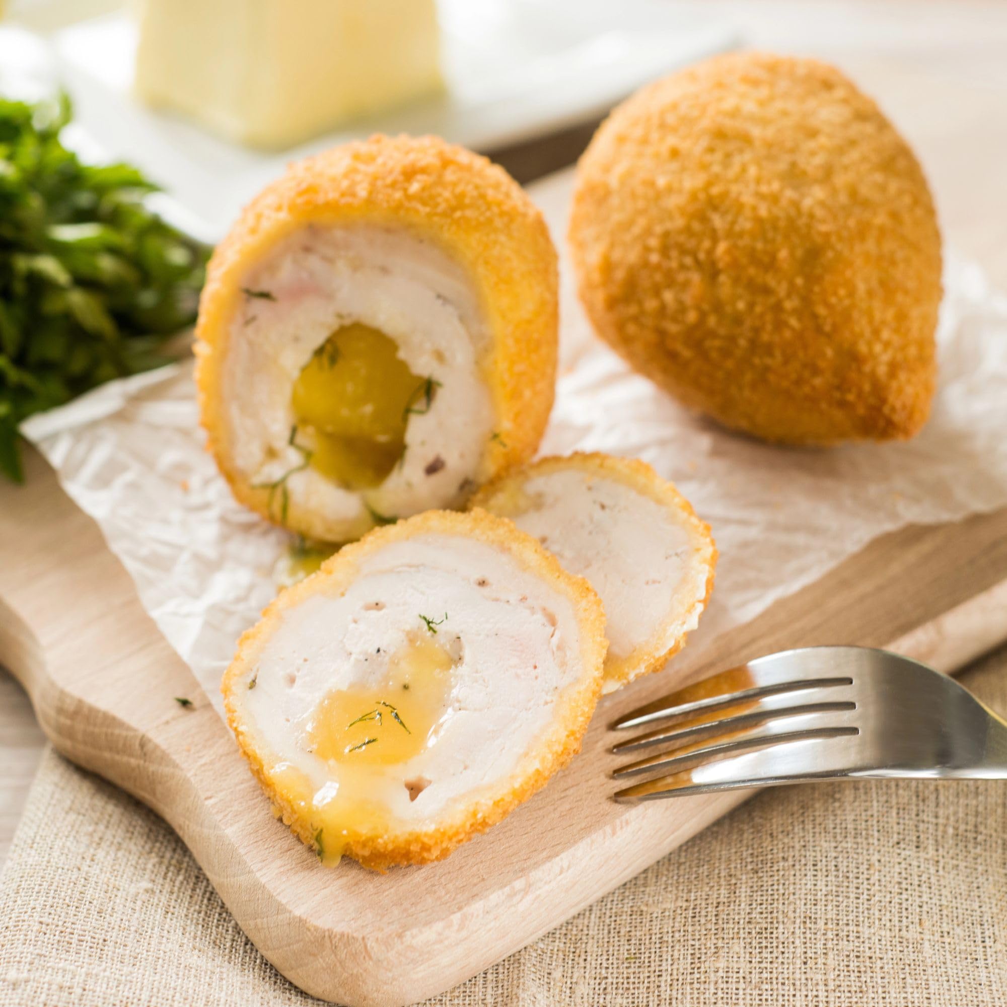 Today Gourmet Foods of NC - Homestyle Breaded Kiev Boneless Stuffed Chicken Breasts (18 Pack, 4oz Each) - Perfect for Family Dinners, Meal Prep & Quick Weeknight Meals