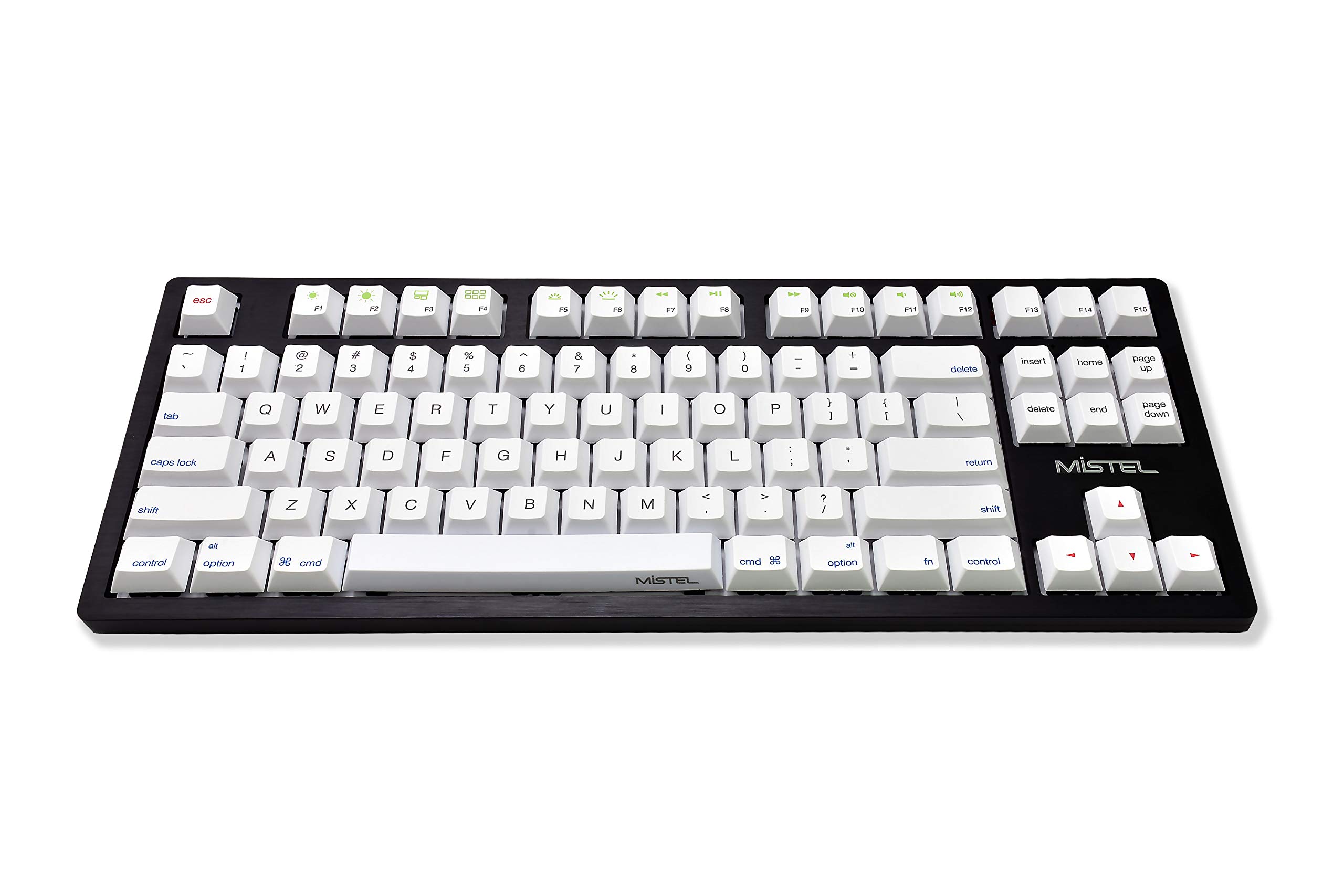 Mistel Sleeker MD870 Tenkeyless Mechanical Keyboard - Cherry MX Red Switches, CNC Aluminum Case, White LED Backlit, PBT Dye-Sub Keycaps for Mac & Windows (ANSI/US Layout) - Perfect for Gaming, Programming & Office Work
