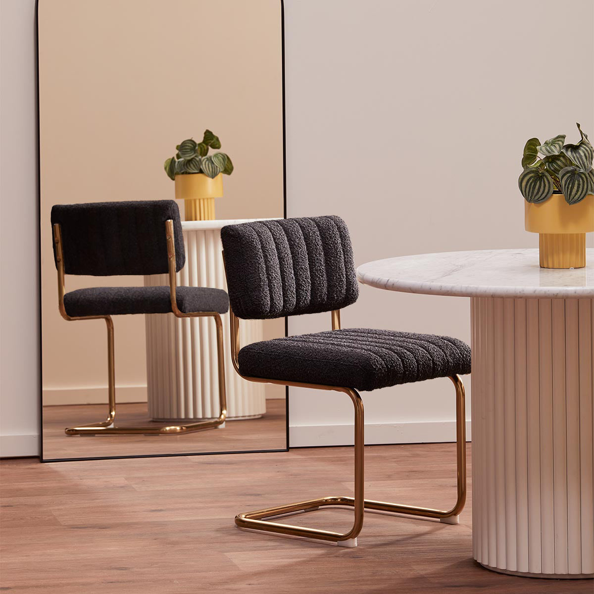 Premium Blake Fabric Dining Chair - Comfortable & Stylish Upholstered Seat for Kitchen, Dining Room, or Home Office - Modern Home Furniture with Durable Fabric & Sturdy Wooden Legs