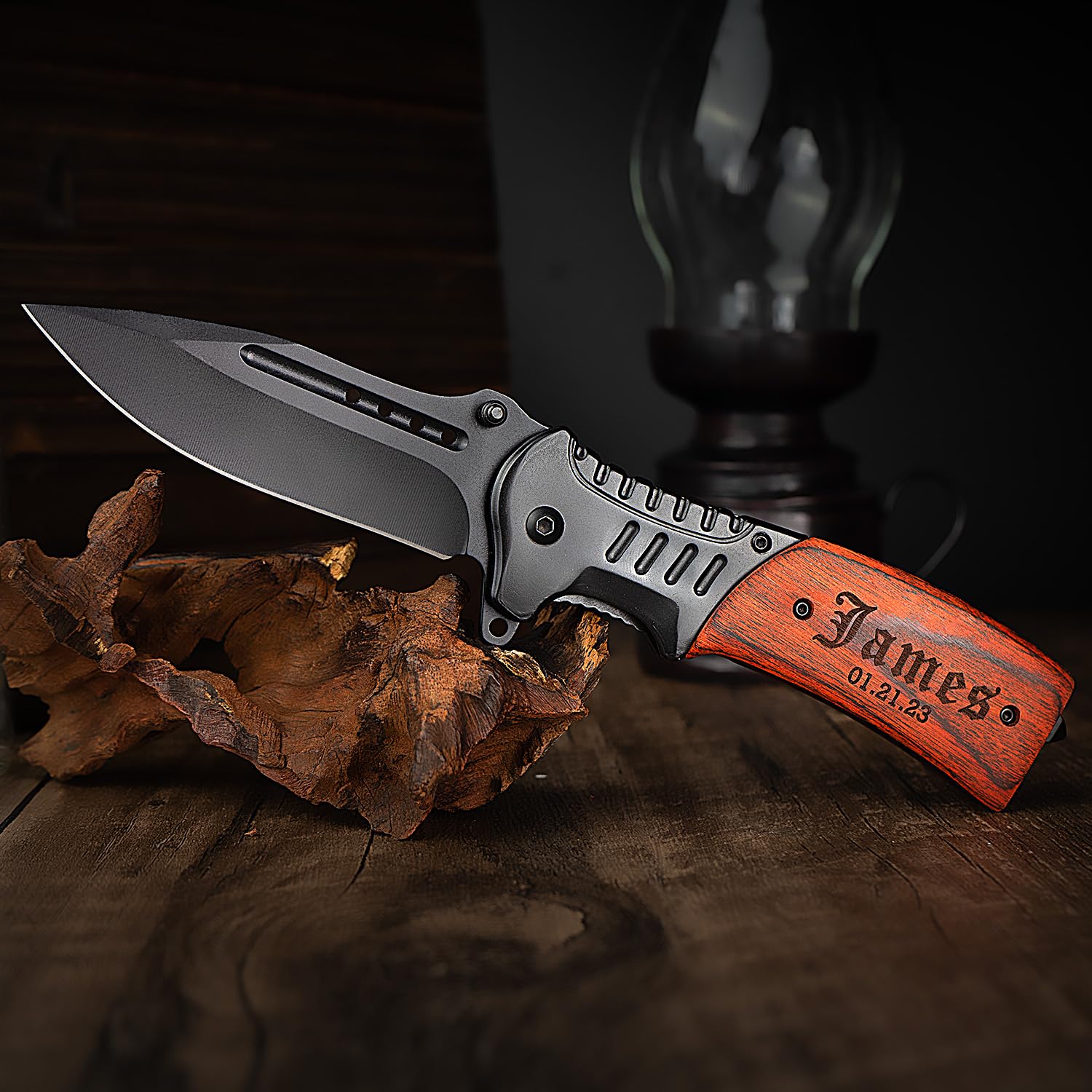Personalized Pocket Knife for Men - Engraved Gift Box for Dad, Groomsmen, Boyfriend, Husband & Son - Perfect for Father's Day, Birthday, Anniversary - Great for Camping, Hiking & Everyday Carry