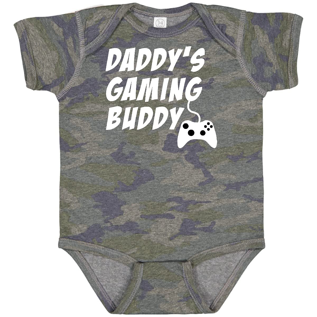 Inktastic Daddy's Gaming Buddy with Controller Baby Bodysuit - Cute Gamer Onesie for Newborns & Infants - Perfect Gift for Gaming Dads & Baby Showers