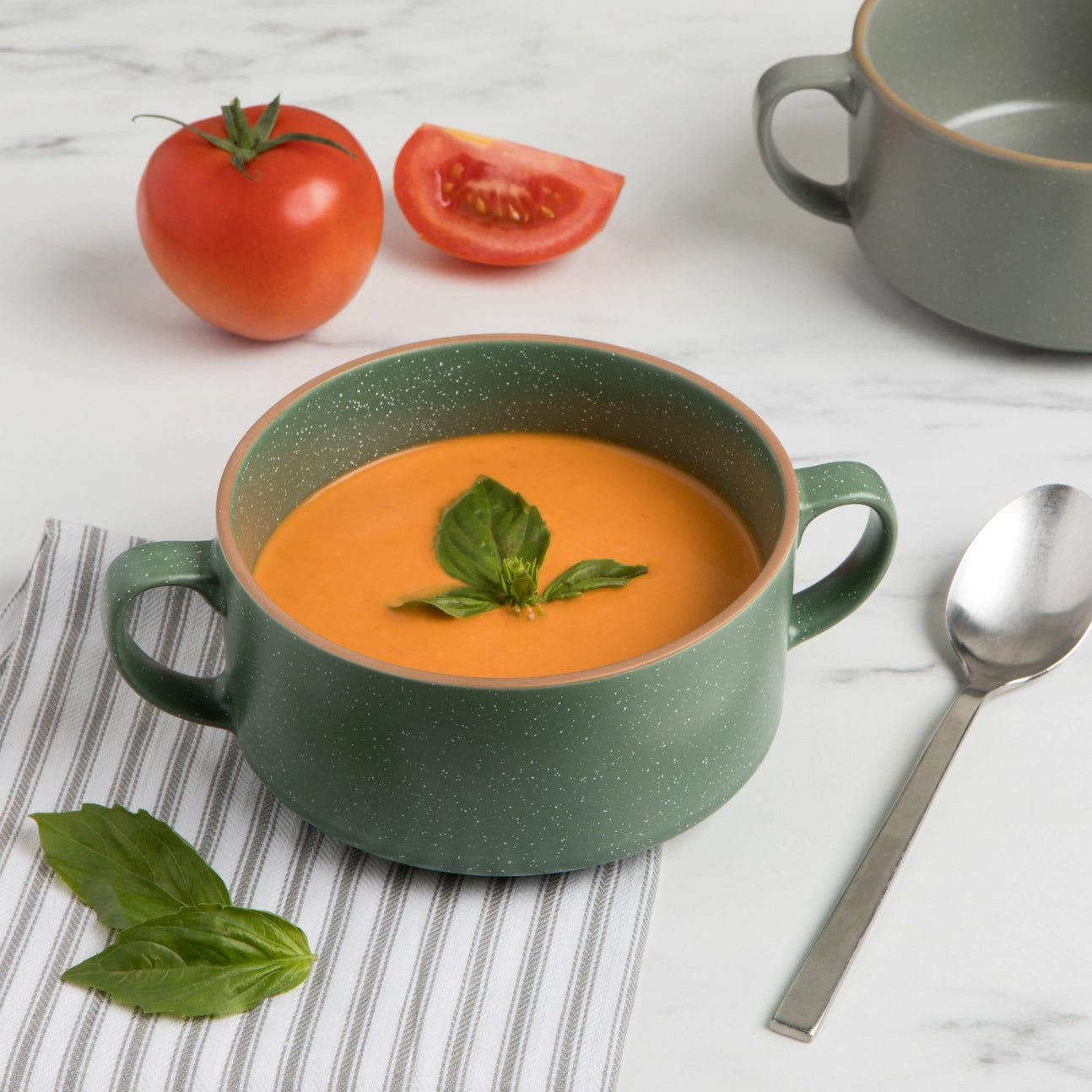 Premium Double Handle Soup Bowls Set - Ceramic Serving Bowls for Soup, Stew, Pasta & Dessert - Ideal for Dining, Entertaining & Family Meals